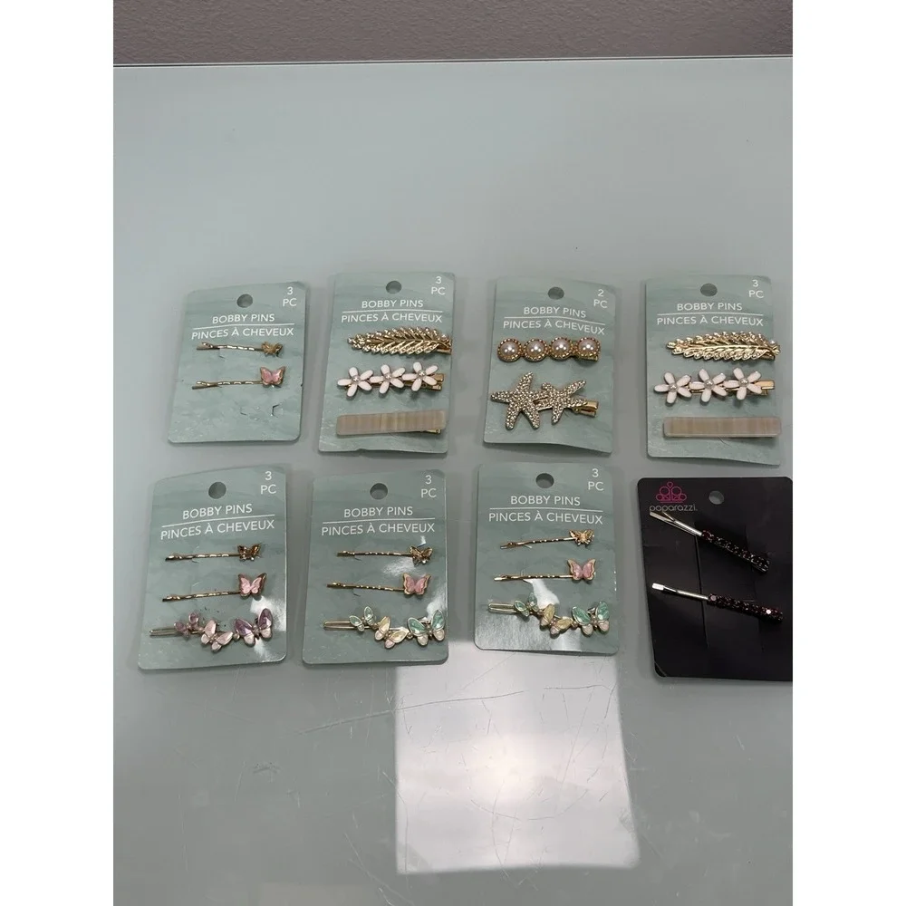 Large‎ Hair Accessory Lot Butterfly Floral Bobby Pins Barrettes New